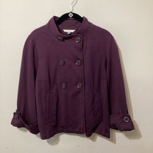 Cabi  "Terry Topper" Swing Jacket Plum Women's Medium
